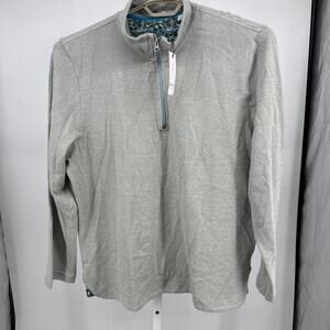 Robert Graham Hobson 1/4 Zip Pullover Men 2XL Seafoam Grey Classic Fit S2561 NWT